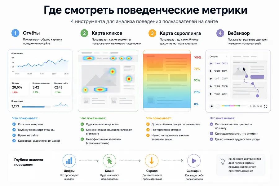 Где смотреть поведенческие метрики